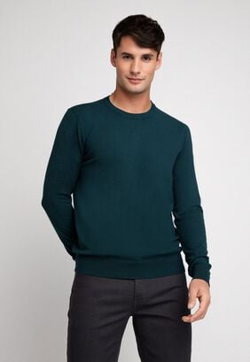 Sweater Hombre Cuello Redondo Petroleo,hi-res