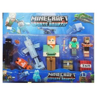 Juguete Figuras Minecraft The Update Aquatic 10 Piezas,hi-res