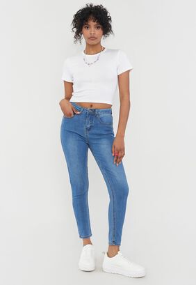 Jeans Mujer Básico 5 Pocket Skinny Azul Claro - Corona,hi-res