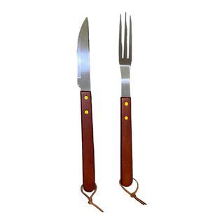 Set  cuchillo parrillero y tenedor para barbacoa BBQ,hi-res