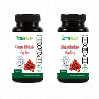 Colageno Hidrolizado  Goji Berry 2 frascos 200 Cápsulas De 500mg c/u,hi-res