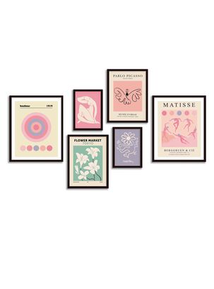 Galería de pared 6 cuadros Poster de exposición Bauhaus - Flower Market - Picasso - Matisse - Haring,hi-res