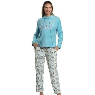 Pijama coralfleece con aplicación turquesa Art 241565,hi-res