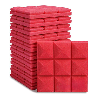 Panel Acústico Rombo Pack X12 Rojo,hi-res