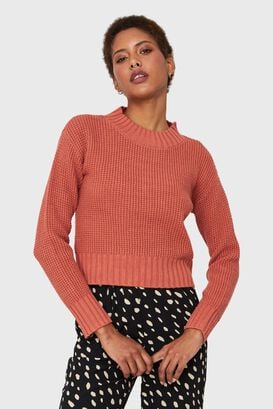 Sweater Crop Básico Óxido Nicopoly,hi-res
