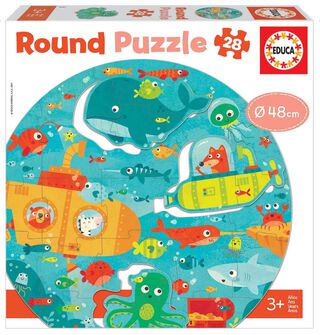 Puzzle Redondo Infantil Bajo El Mar 28 Pcs.,hi-res