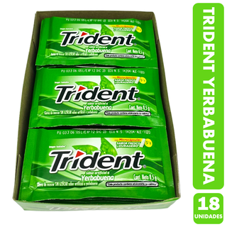 Trident Verde Yerbabuena - Chicles Sin Azúcar (Caja Con 18U),hi-res