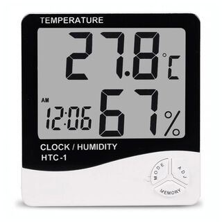 Medidor Para Temperatura y Humedad HTC-1 Incluye Reloj Alarma,hi-res