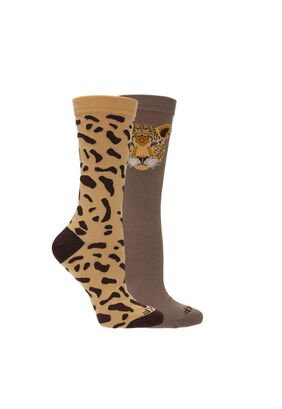 Calcetin Casual Rfv23W Pack Leopard Multicolor Mujer,hi-res
