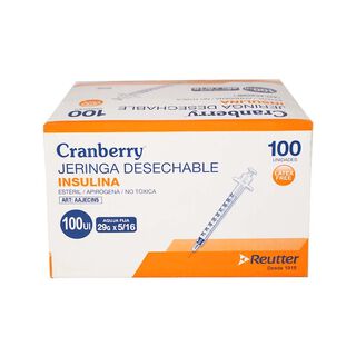 Jeringa Desechable Insulina 29g X 5/16 Cranberry - 100 Unds,hi-res