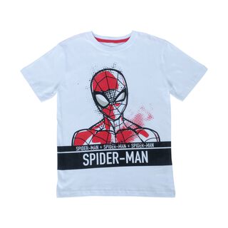 Polera Niño Spiderman Draw Blanco Marvel,hi-res
