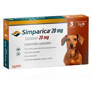 Antiparasitario Simparica 20 MG 5.1-10 KG 3 Comprimidos,hi-res