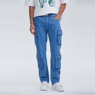 Jeans Hombre Recto Doble Cargo Azul Fashion´s Park,hi-res