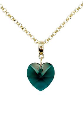 Collar Gran Romance Gold Cristal Genuino Emerald,hi-res