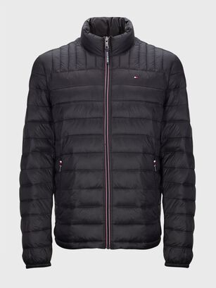 Parka Weight Quilted Negro Tommy Hilfiger,hi-res