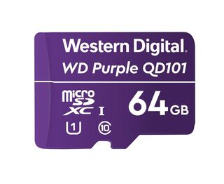 MicroSD WD Purpura 64gb SURVEILLANCE Class 10,hi-res