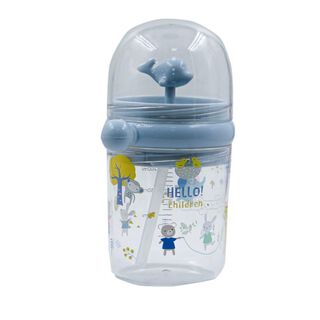 Vaso Antiderrame Infantil Vasos Para Bebe Con Bombilla Diseño de Ballena Lanza Agua Gris PQNP-1,hi-res