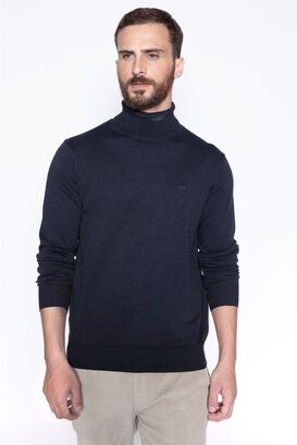Sweater Smart Casual Turtle Neck Navy,hi-res