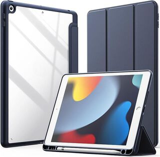 Carcasa Para iPad 10.2 con ranura lapiz / Transparente Azul Oscuro,hi-res