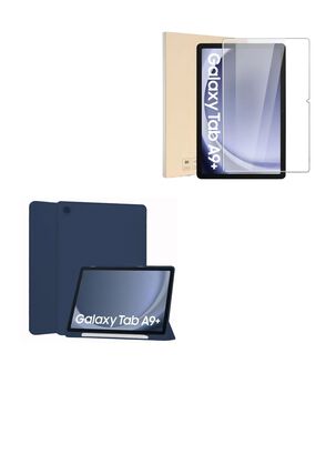 Funda Lamina Vidrio Para Tablet Galaxy Samsung A9+ Plus Azul,hi-res