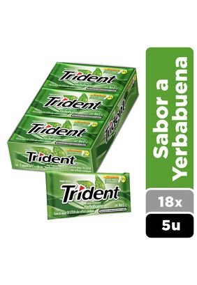 Chicle Trident® Sabor Yerbabuena Sin Azúcar Pack 18 Unidades de 8,5g c/u,hi-res