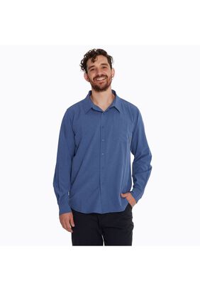 Camisa Hombre Outdoor Shirt Azul,hi-res