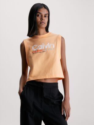 Polera Artwork Muscle  Naranja Calvin Klein,hi-res