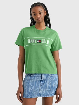 Polera Archive Con Logo Verde Tommy Jeans,hi-res