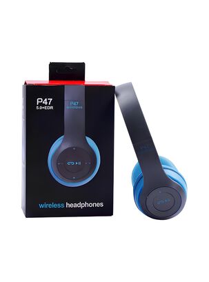 Audifonos Bluetooth P47 Stereo Radio Mp3 Azul,hi-res