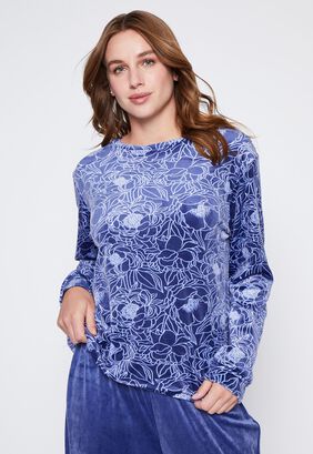 Pijama Mujer Azul Plush Multi Dise o Family Shop,hi-res