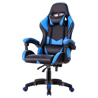 silla gamer profesional azul y negro,hi-res