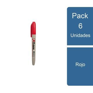 Pack 6 Marcador permanente tipo lápiz Rojo Torre,hi-res