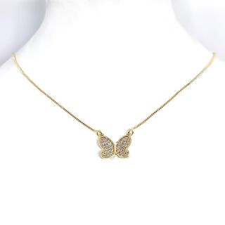 Collar Mariposa Circón Veneciana Enchapado Oro 18K,hi-res