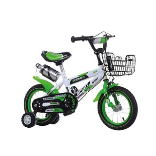 Bicicleta Infantil Lumax Aro 16 Verde Con Rueditas,hi-res