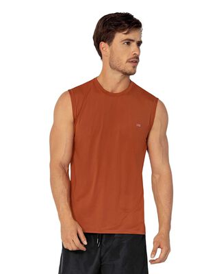 Camiseta manga sisa deportiva y de secado rápido para hombre 508023 Terracota,hi-res