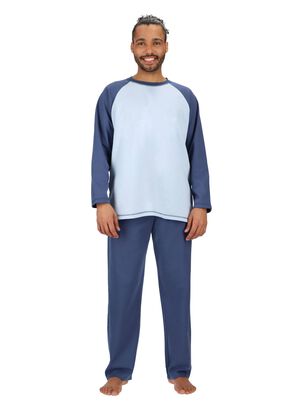 Pijama Largo Azul algodón Mota,hi-res
