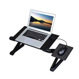 Mesa para notebook plegable con 2 ventilador y mousepad,hi-res