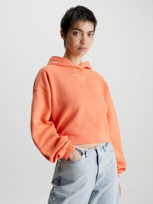 Polerón con Gorro Gathered  Naranja Calvin Klein,hi-res