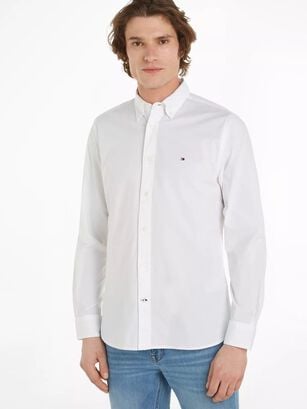 Camisa Classic Flex Con Logo Blanco Tommy Hilfiger,hi-res