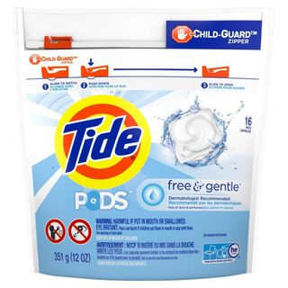 Tide Detergente De Ropa Concentrado Free&gentle 16 Capsulas,hi-res