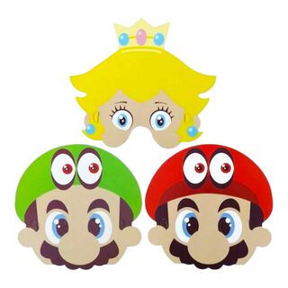 Careta de Mario Bros para Cumpleaños 6 unidades,hi-res