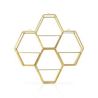 Estantería Retro Multi Hexagon Dorado BVS,hi-res