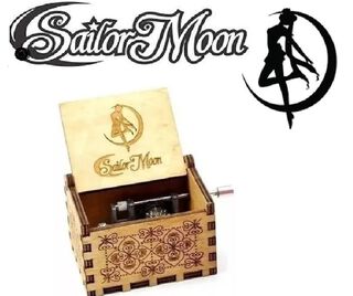SAILOR MOON caja musical con manivela cafe,hi-res