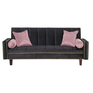 Futon Sofa Cama Vanguardia 200 x110 Negro - Rosa,hi-res