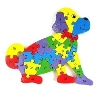 Rompecabeza Puzzles De Perro De Colores 26 Piezas Tolipa,hi-res