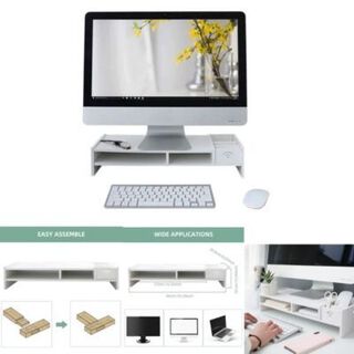 soporte para monitor escritorio y Organizador de escritorio blanco,hi-res