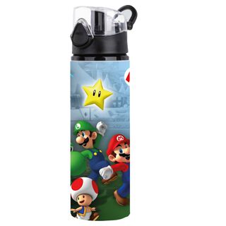 Botella Aluminio Super  Mario Bros Gamer  video juegos 750 ml,hi-res