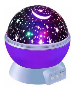 Lampara Usb Luz Noche Infantil Proyector Estrellas 2en1 3d