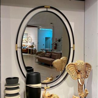 Espejo Decorativo de Pared Circulos Grandes Plateados