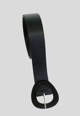 Cinturon Liso Hebilla Triangular Acrilico Negro,hi-res